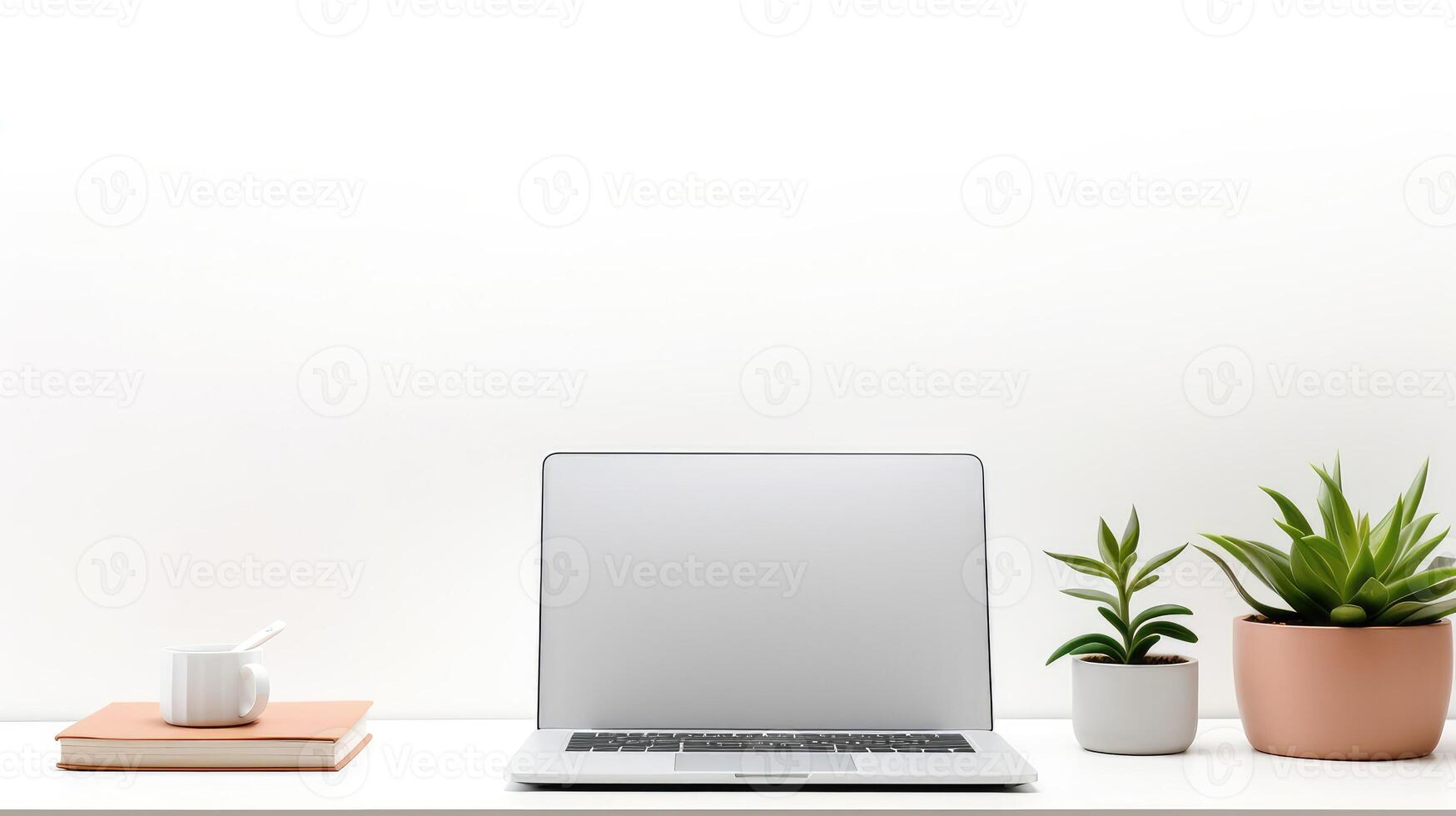 silver laptops white background photo