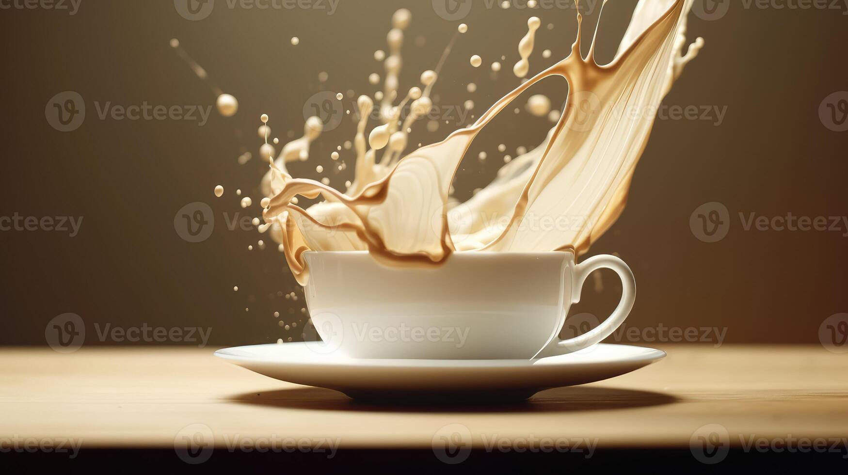 pour cream coffee splash photo
