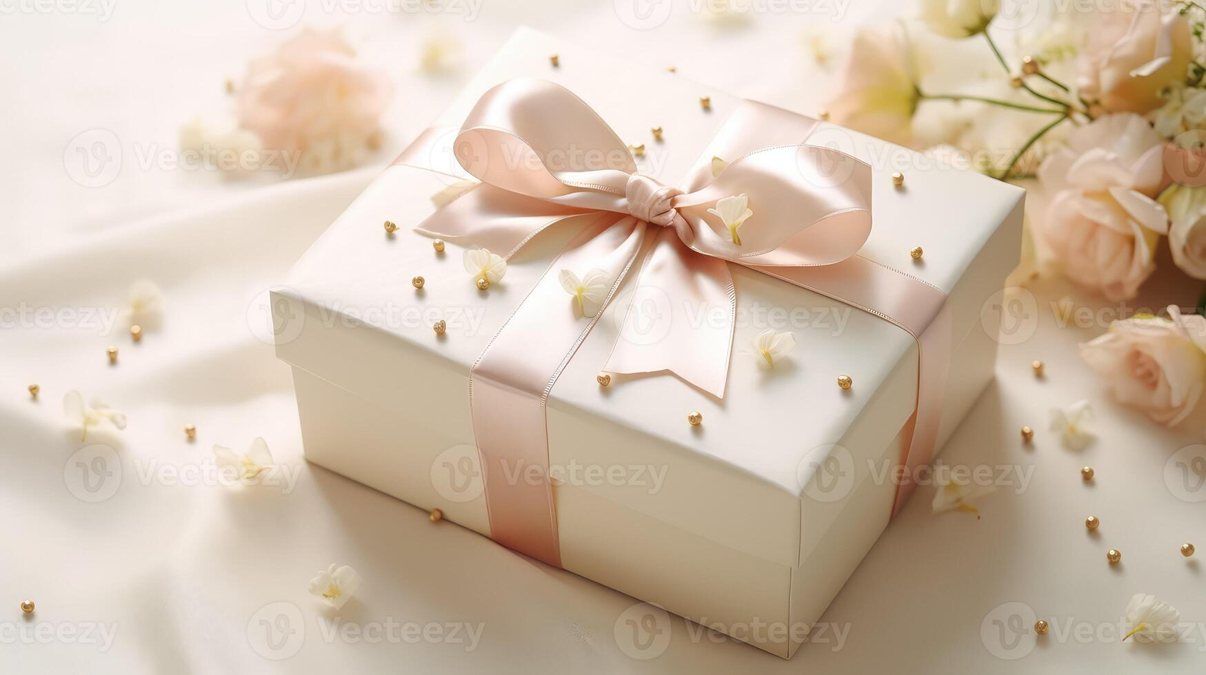 bow rectangle white box photo