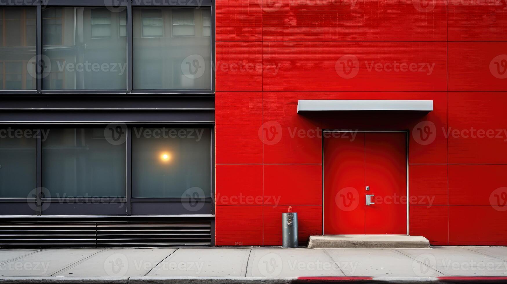 urban red door open photo