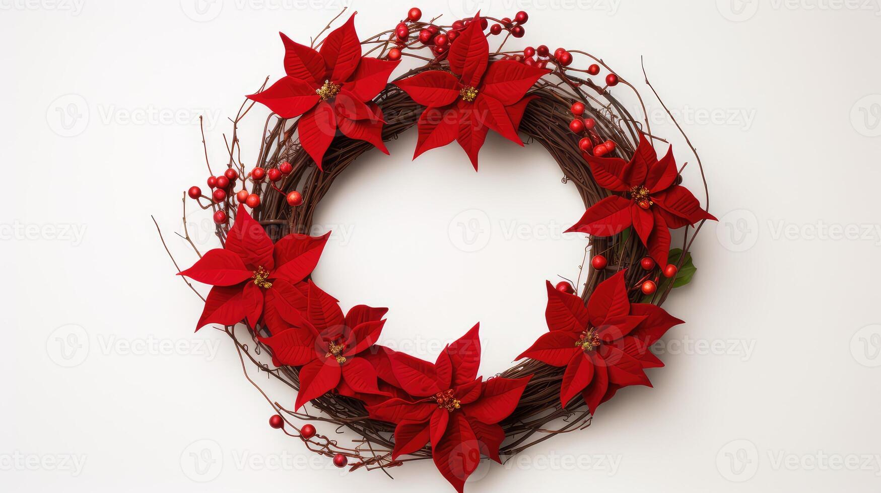 minimalism christmas wreath red photo