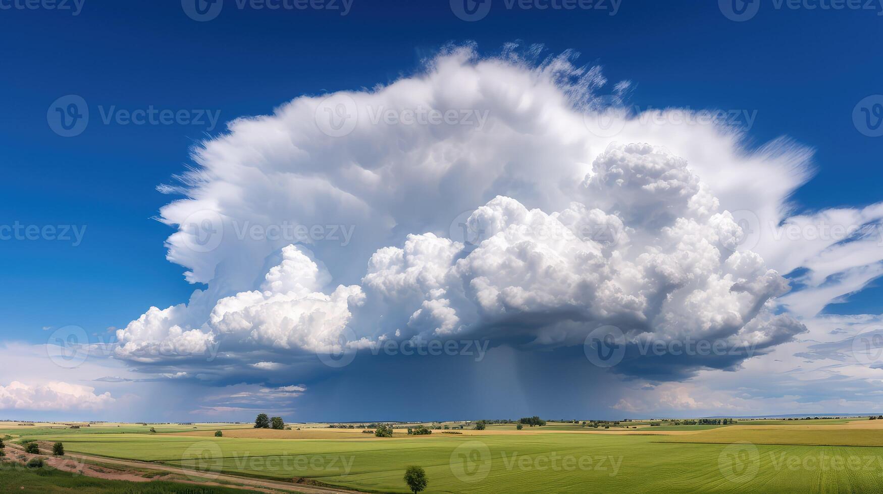 cumulonimbus clouds in blue sky photo