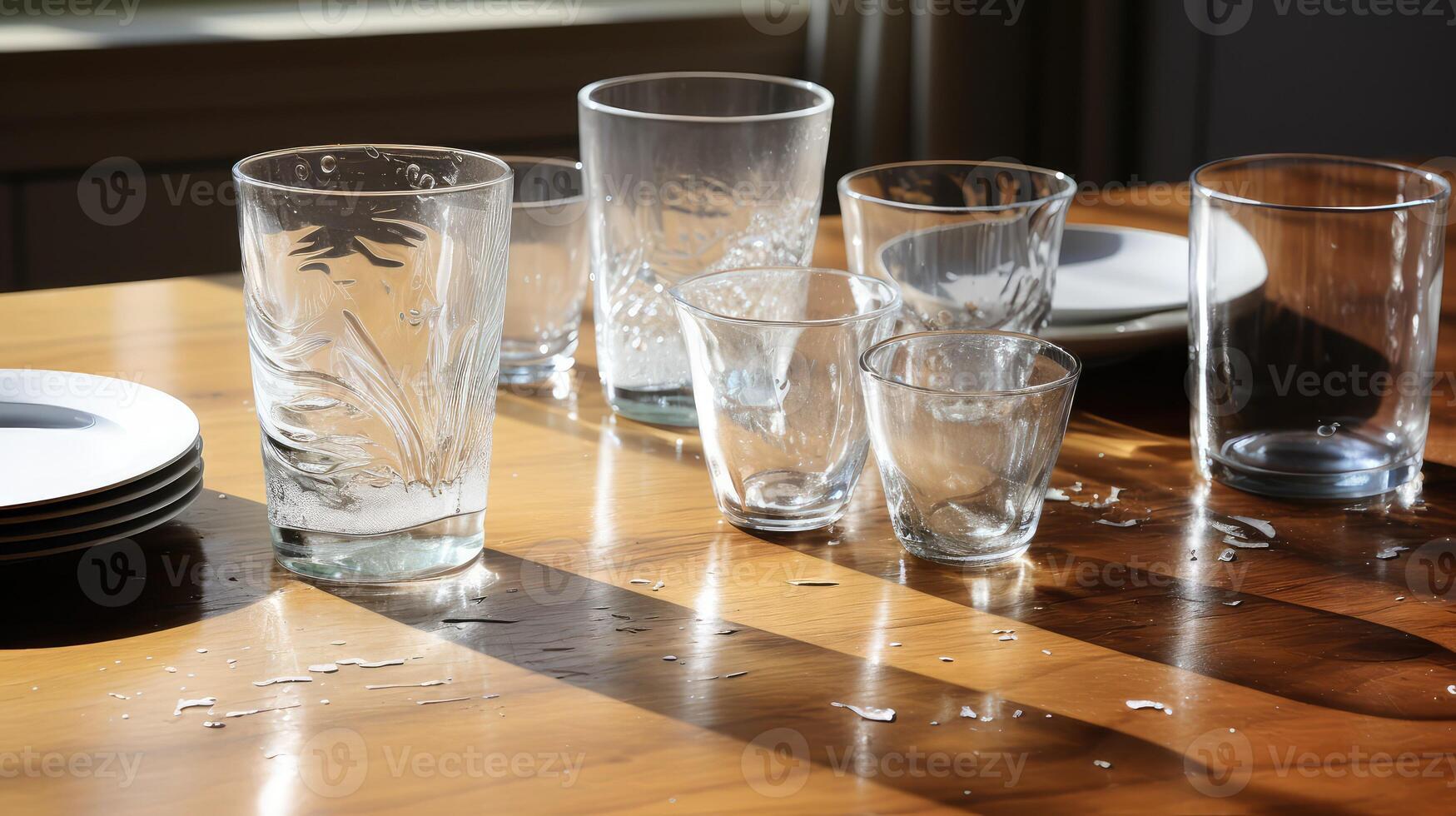 glassware hard water deposit photo