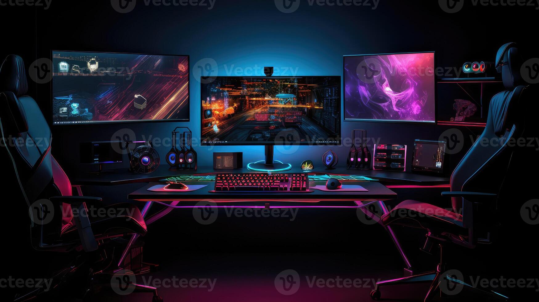 setup computer black background photo