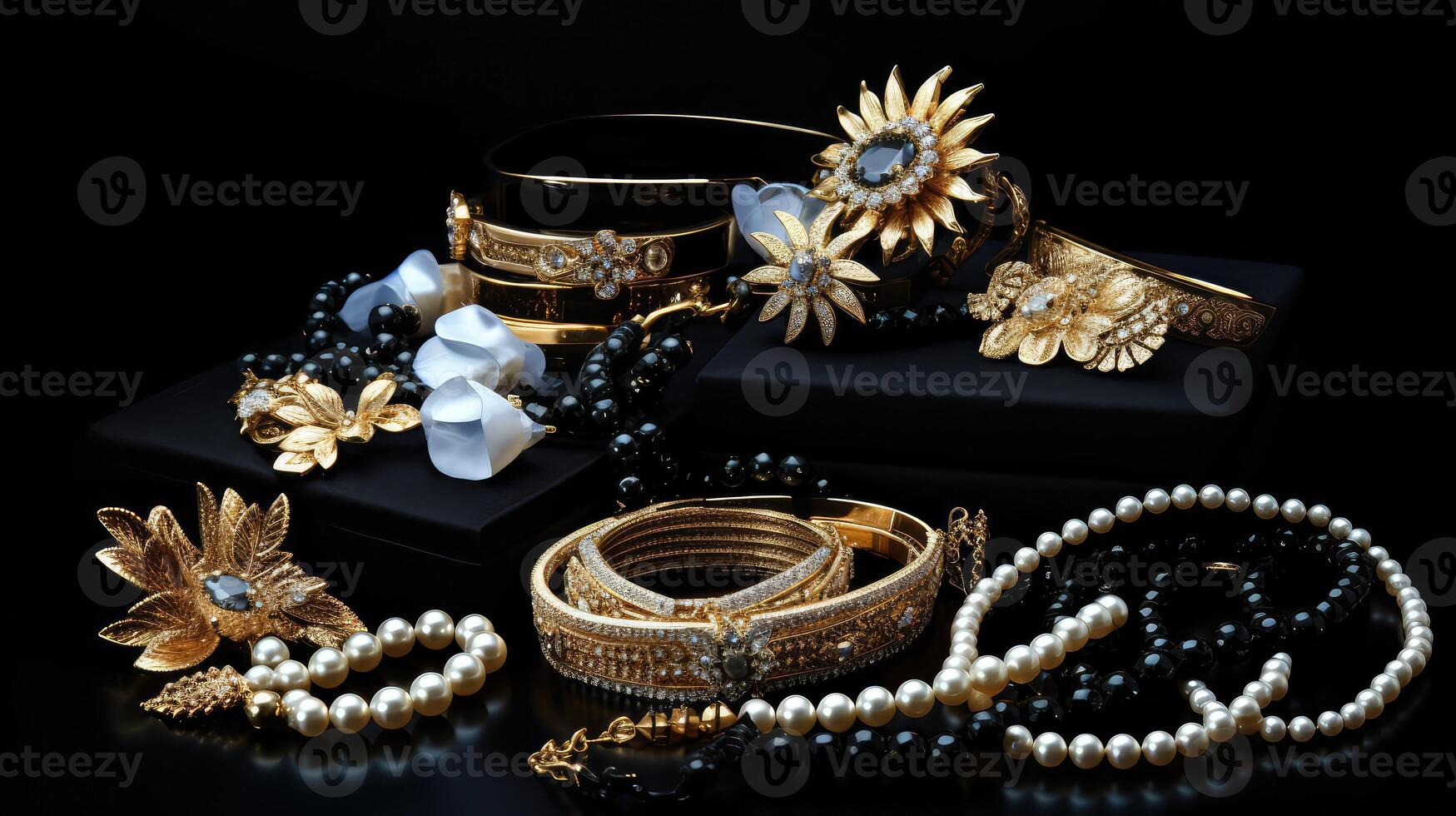display black background with gold photo