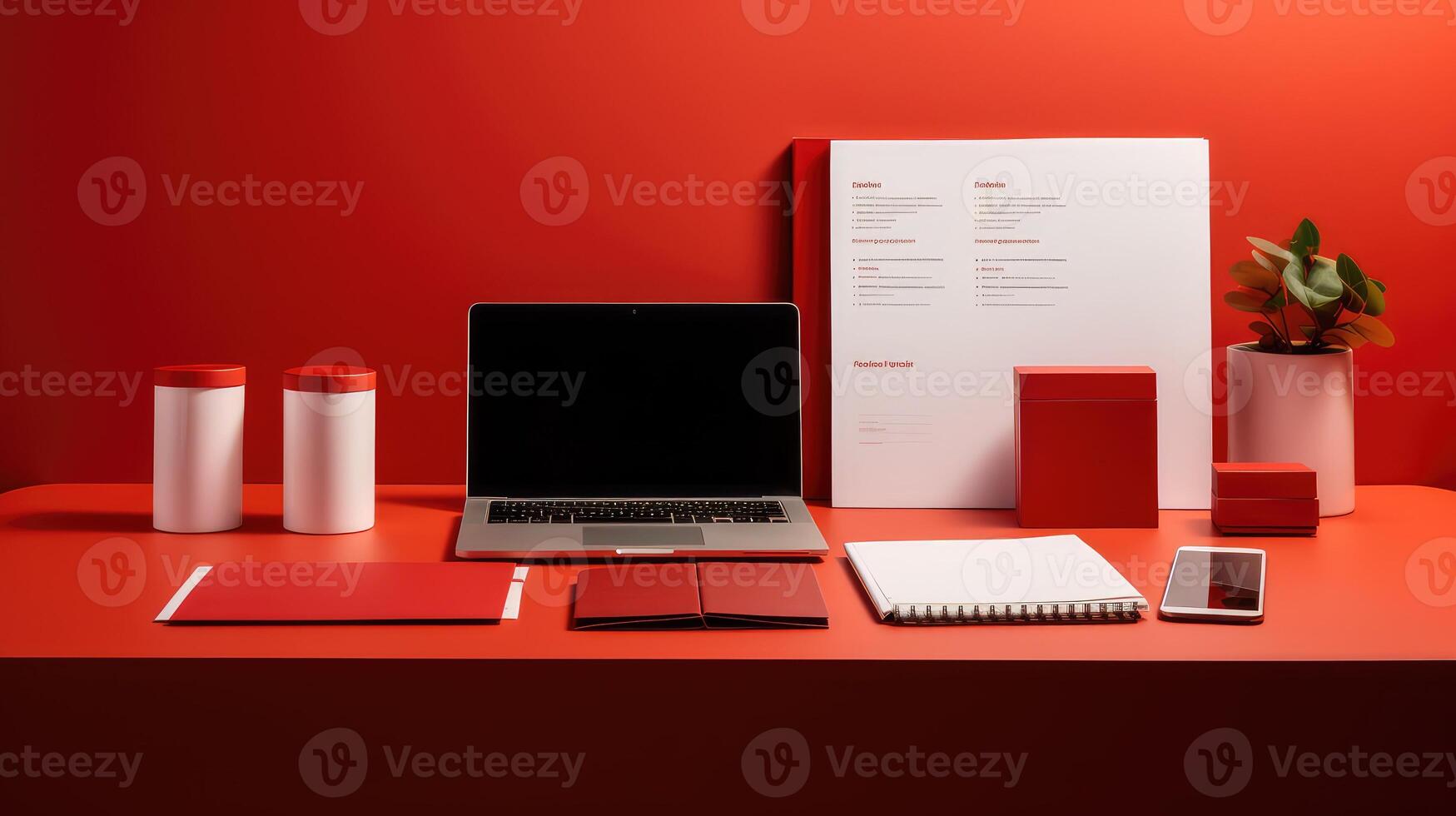sleek red document layout photo