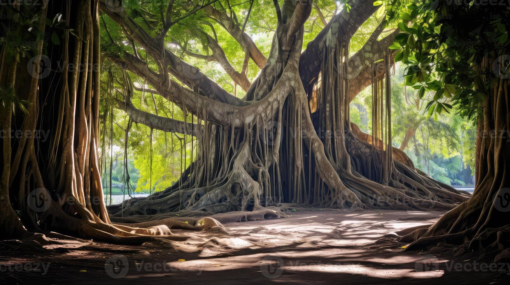 enormous huge tree roots photo