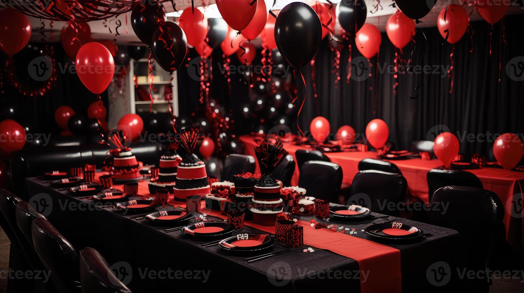festive red and black birthday photo