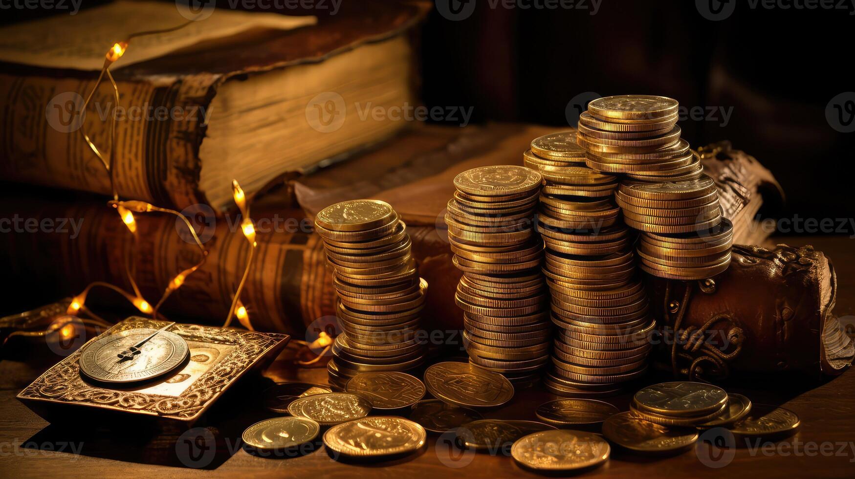 historical stack of gold coins photo