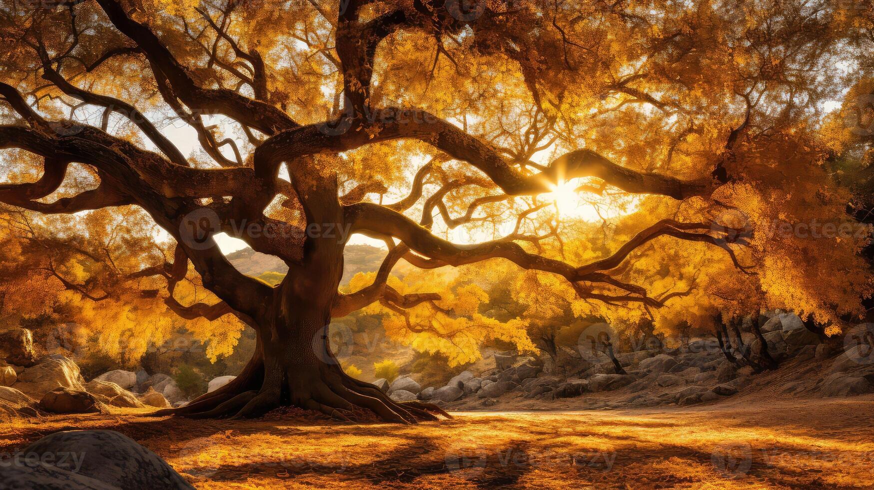nature gold oak leaf photo