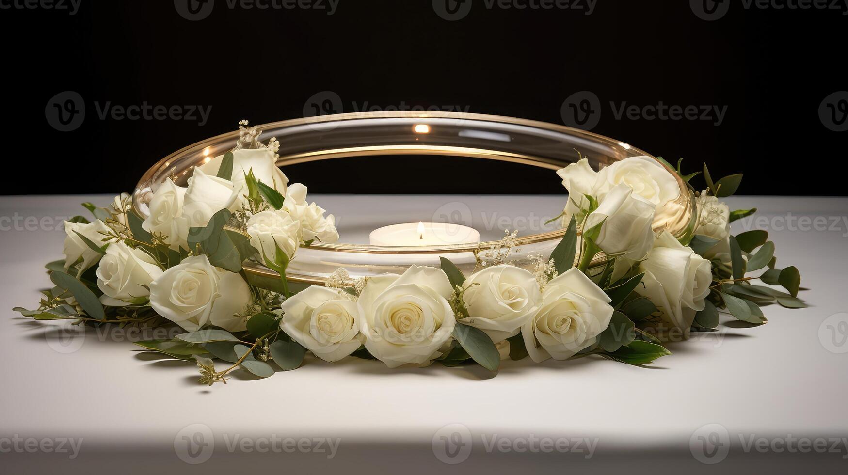 table circle gold frame photo