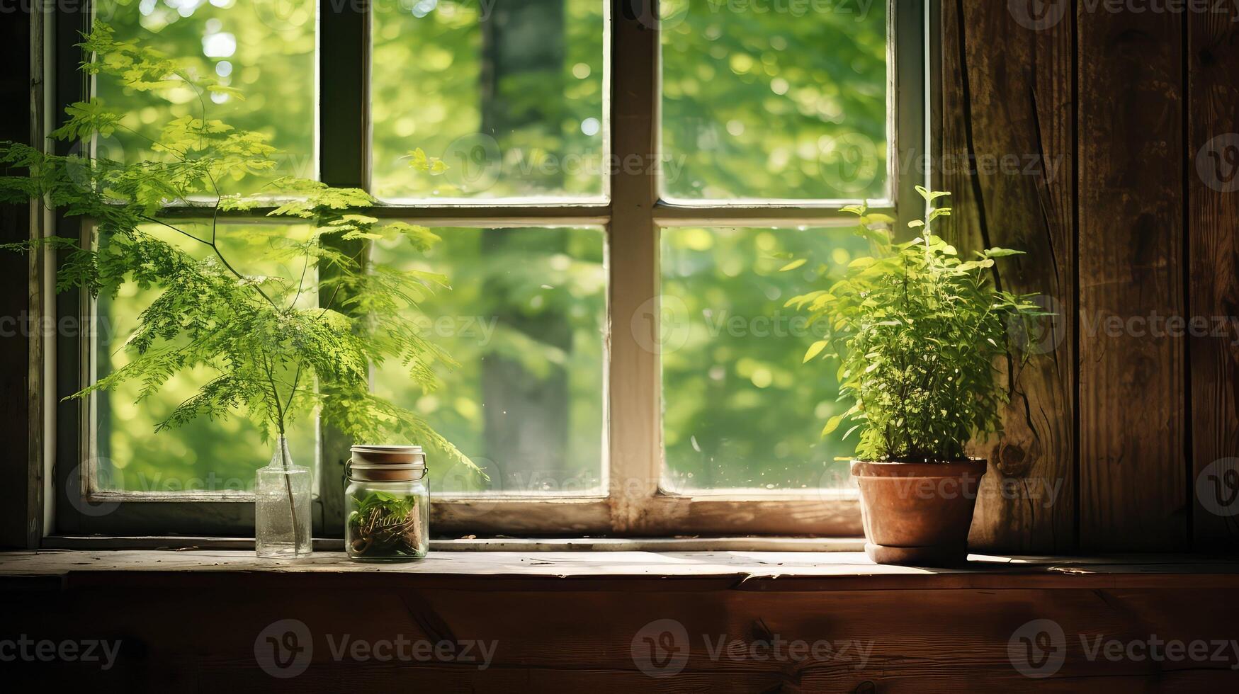 cozy window with trees photo