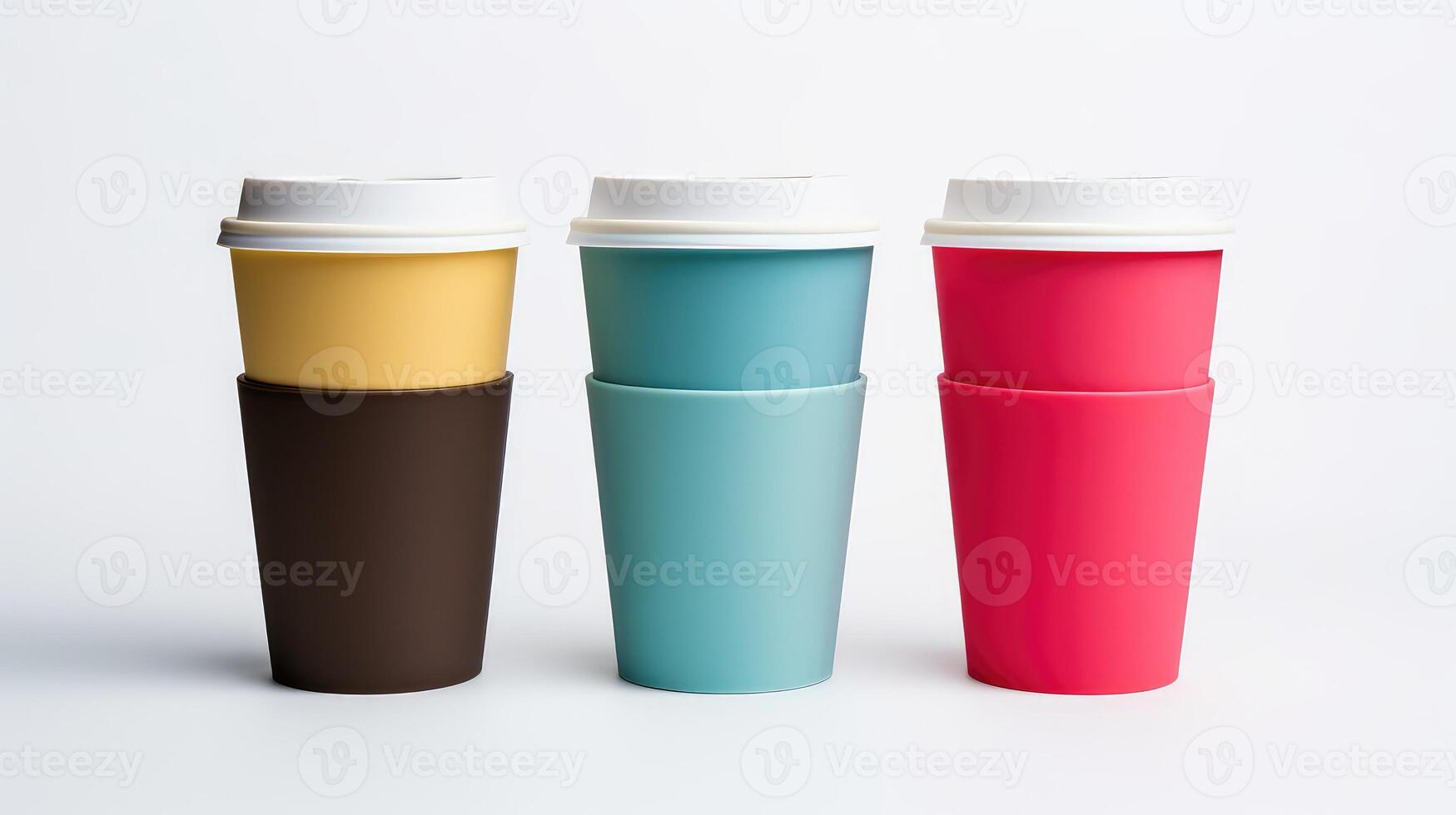 showcase to go coffee white background photo