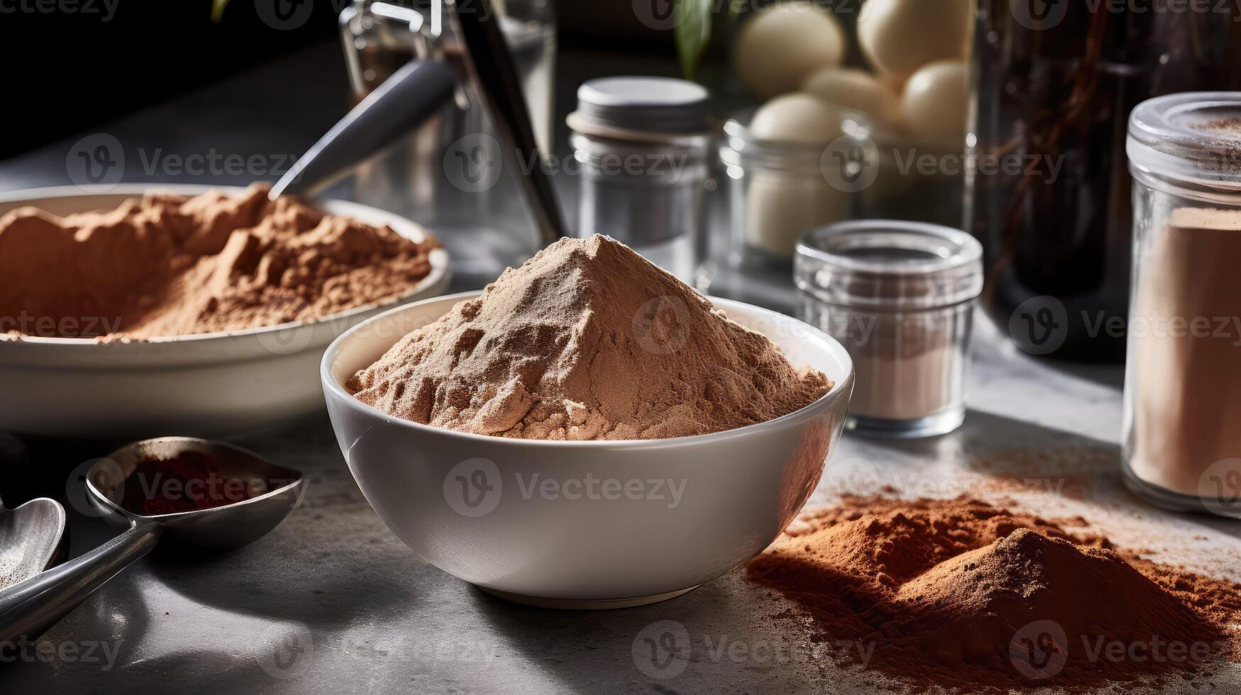 countertop light brown powder photo