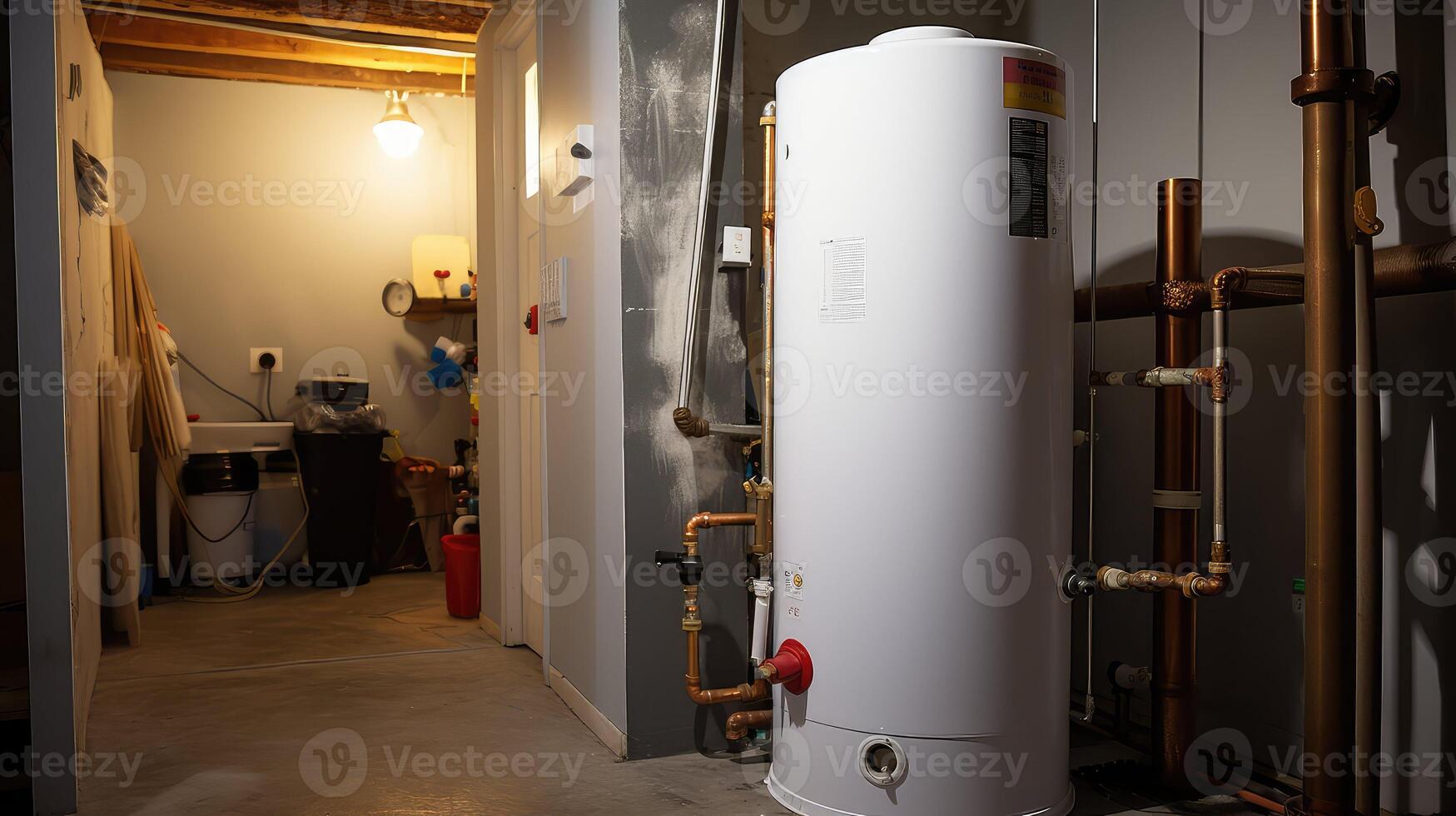 installation hot water tank photo