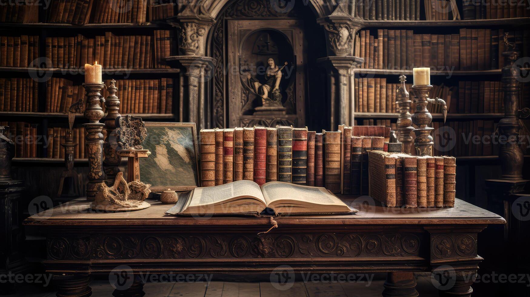 lectern open book old photo