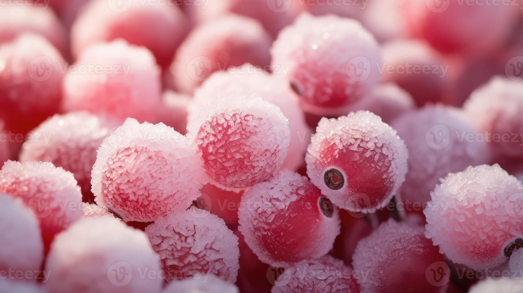 frost cranberries snow photo
