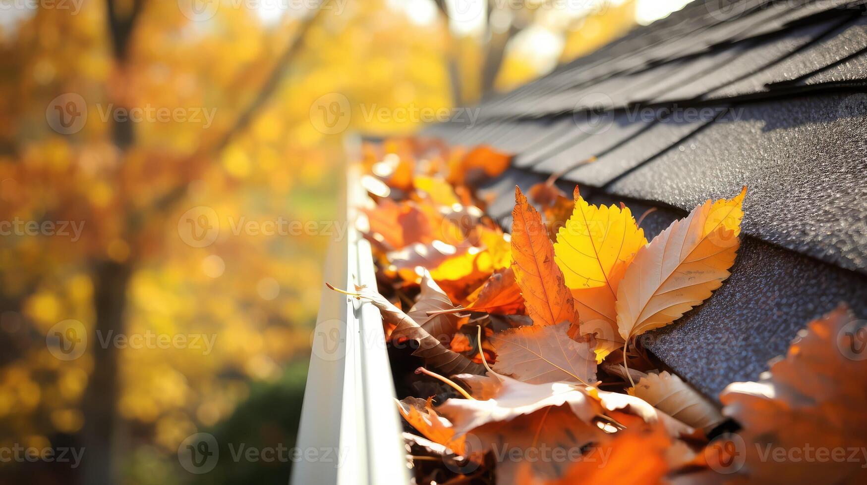 autumn house gutter photo
