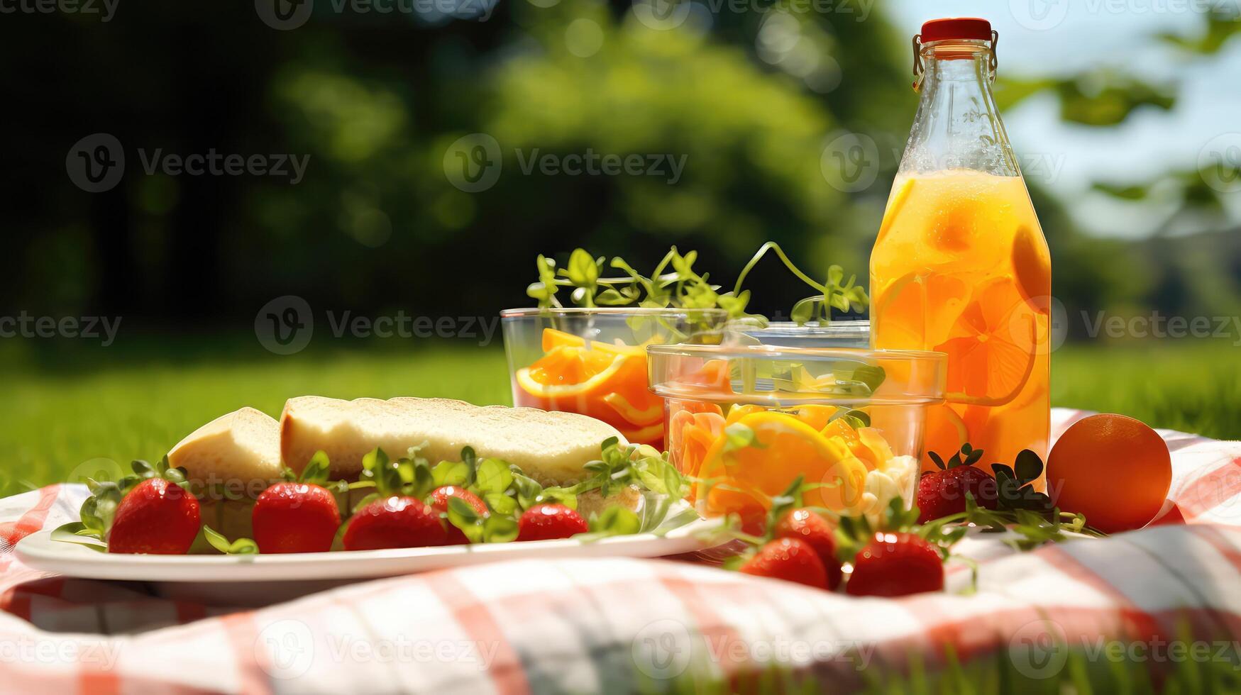 picnic orange juice bottle photo