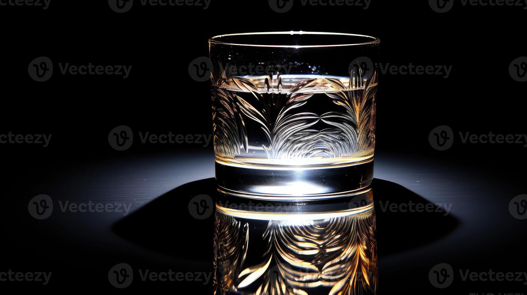 night glass of water dark photo