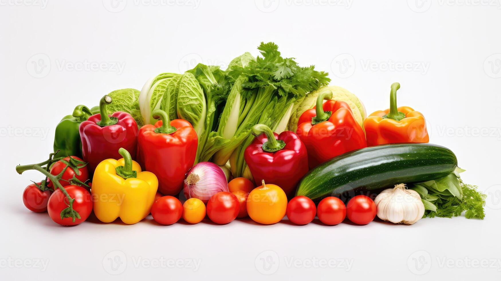 photograph vegetables on white photo