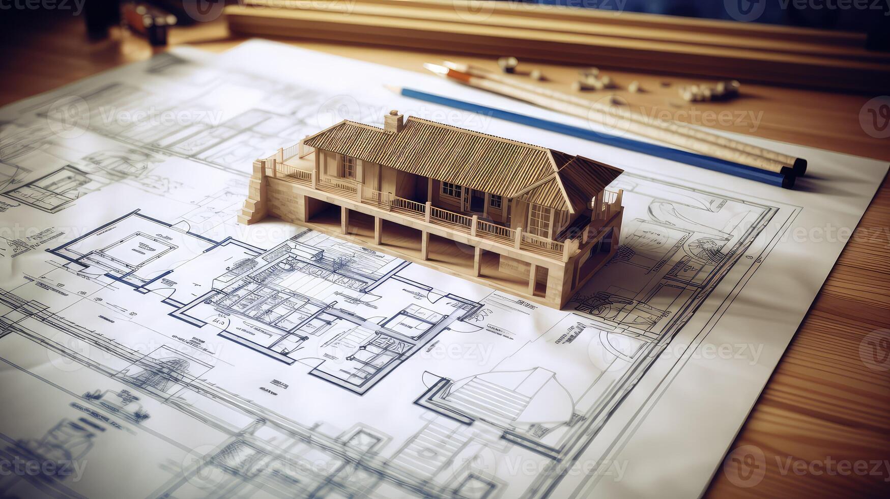 architecture blue prints house photo