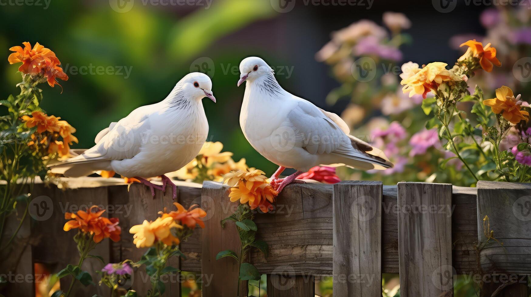 rustic white doves photo
