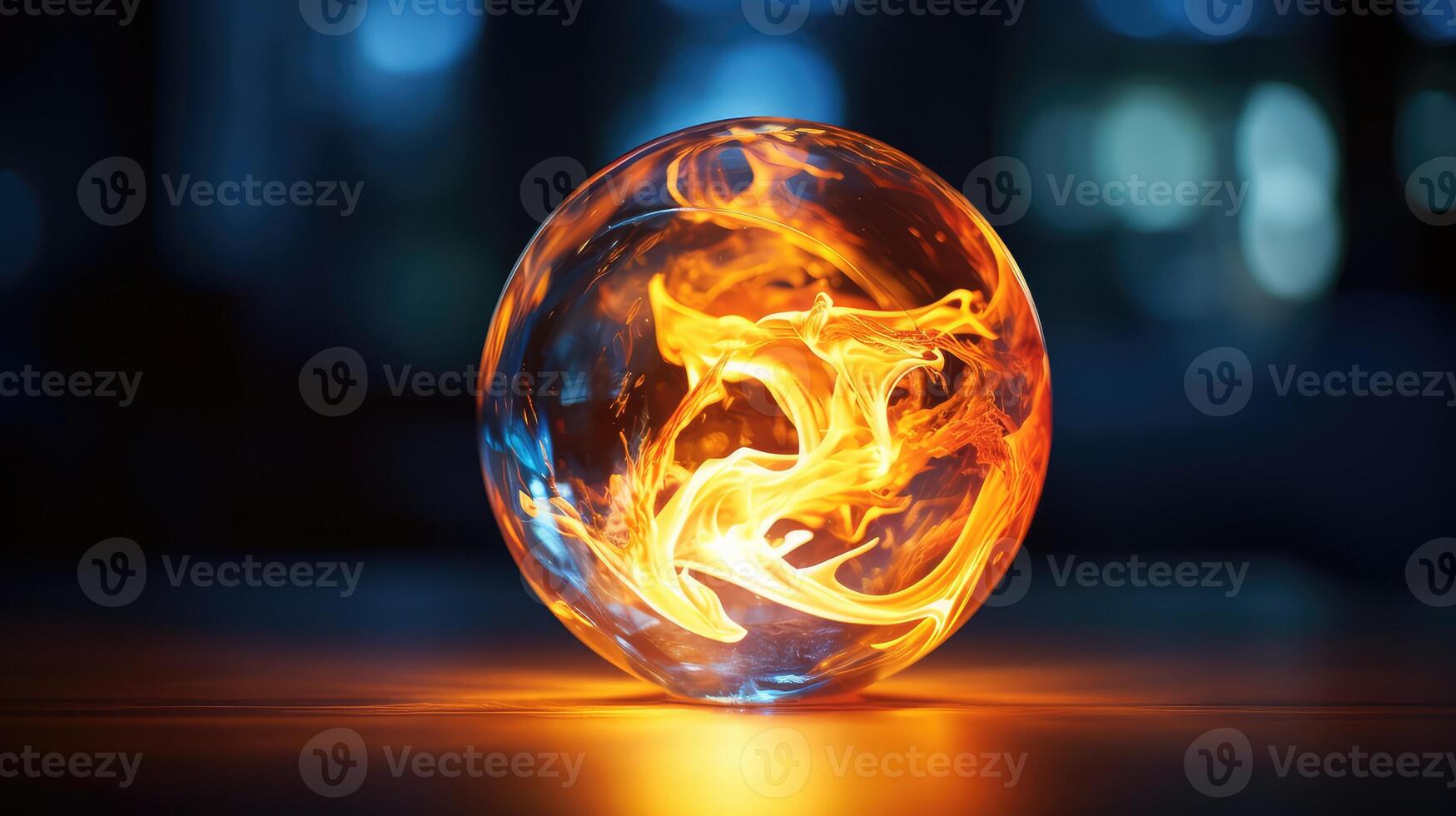 sphere transparent fire photo