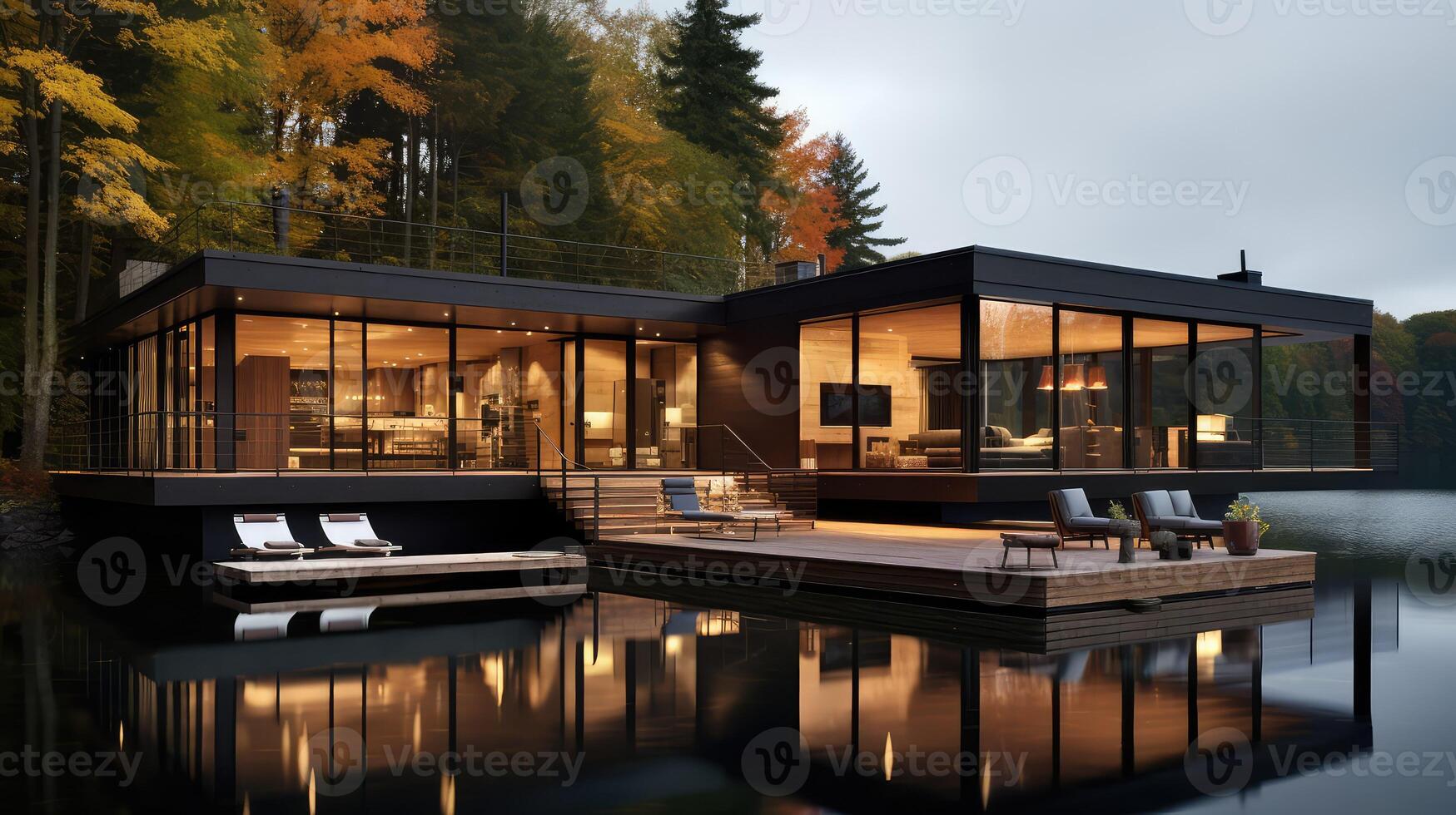 modern wooden house photo