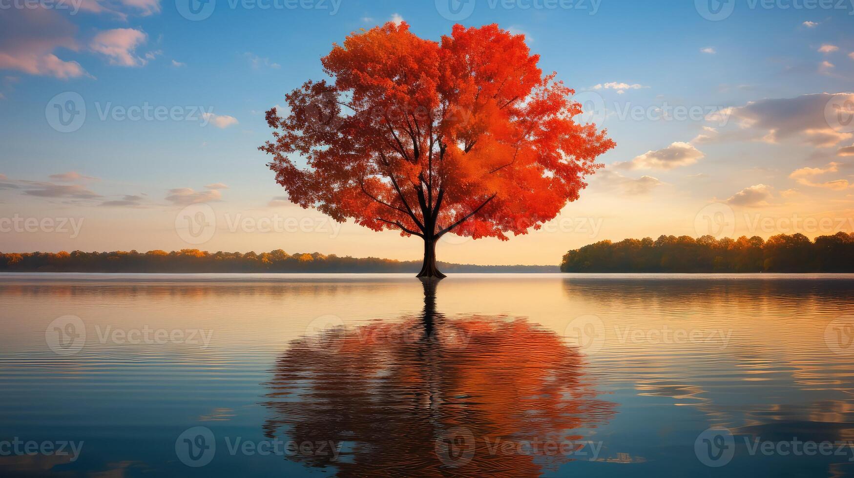 serene heart trees photo
