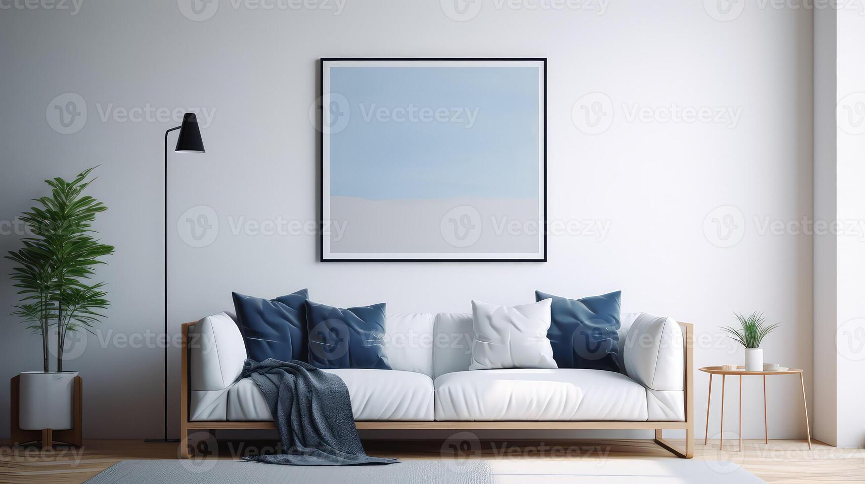 geometric square picture frame on wall photo