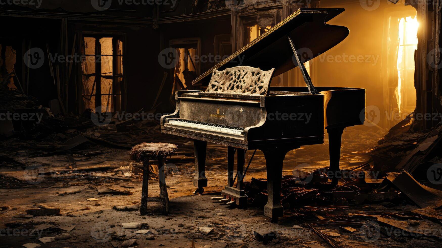 melancholy dark piano photo