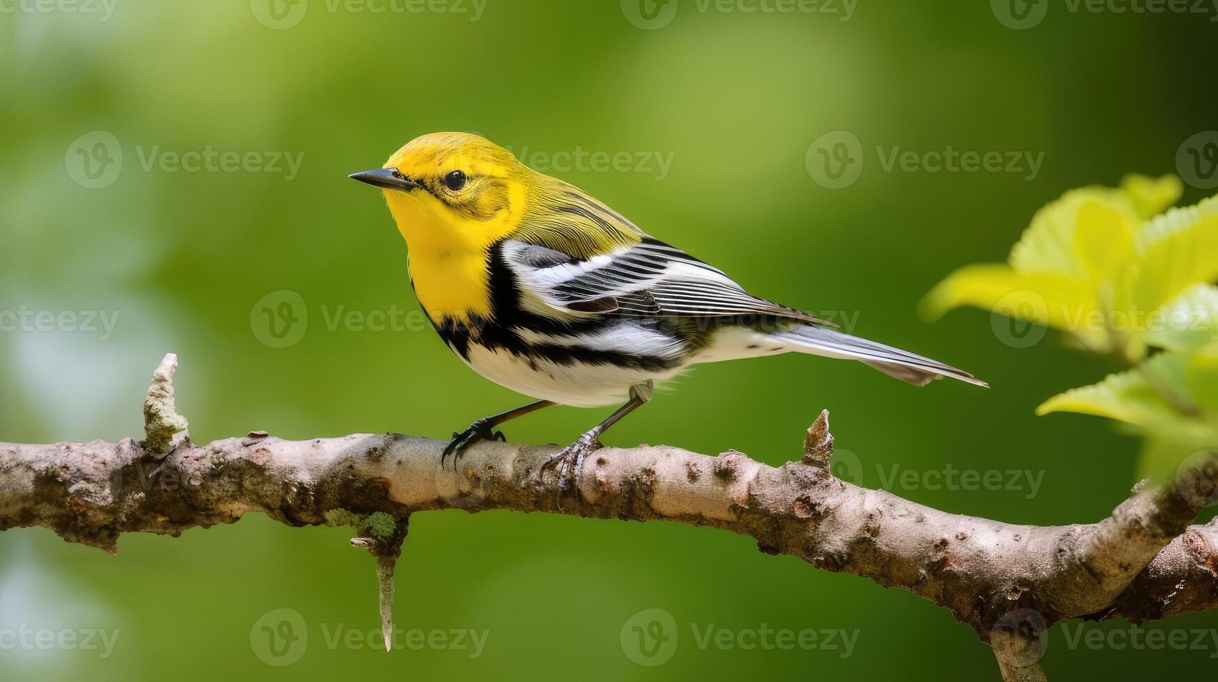 bird black throated green warbler photo