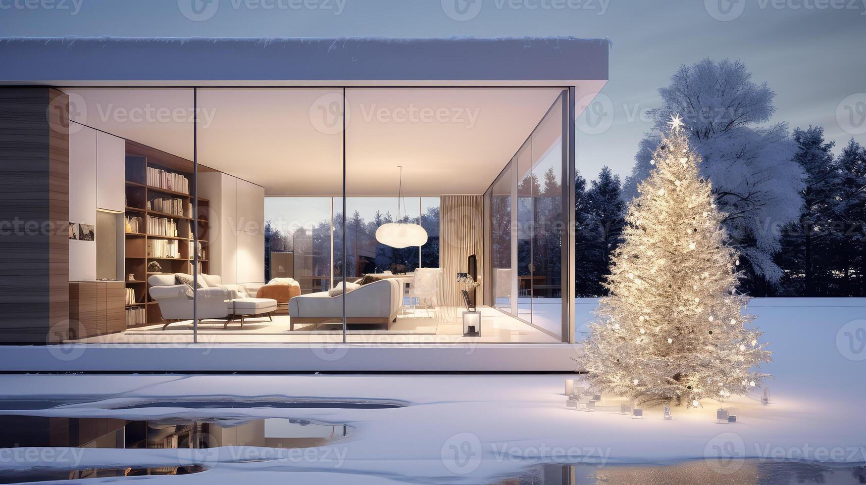 windows christmas house photo