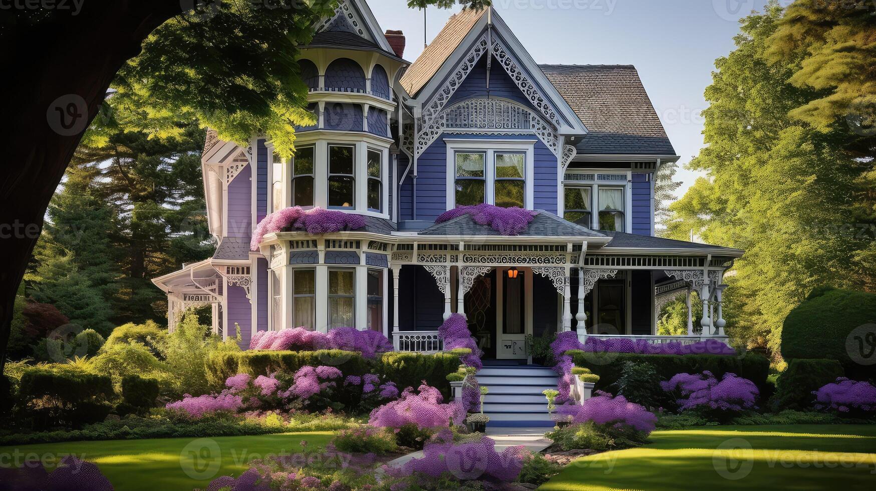 intricate purple house photo