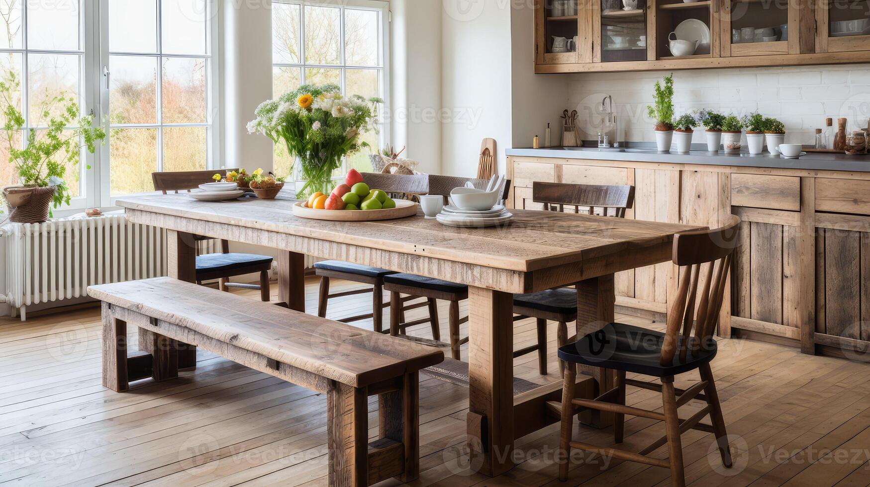 reclaimed table wooden photo