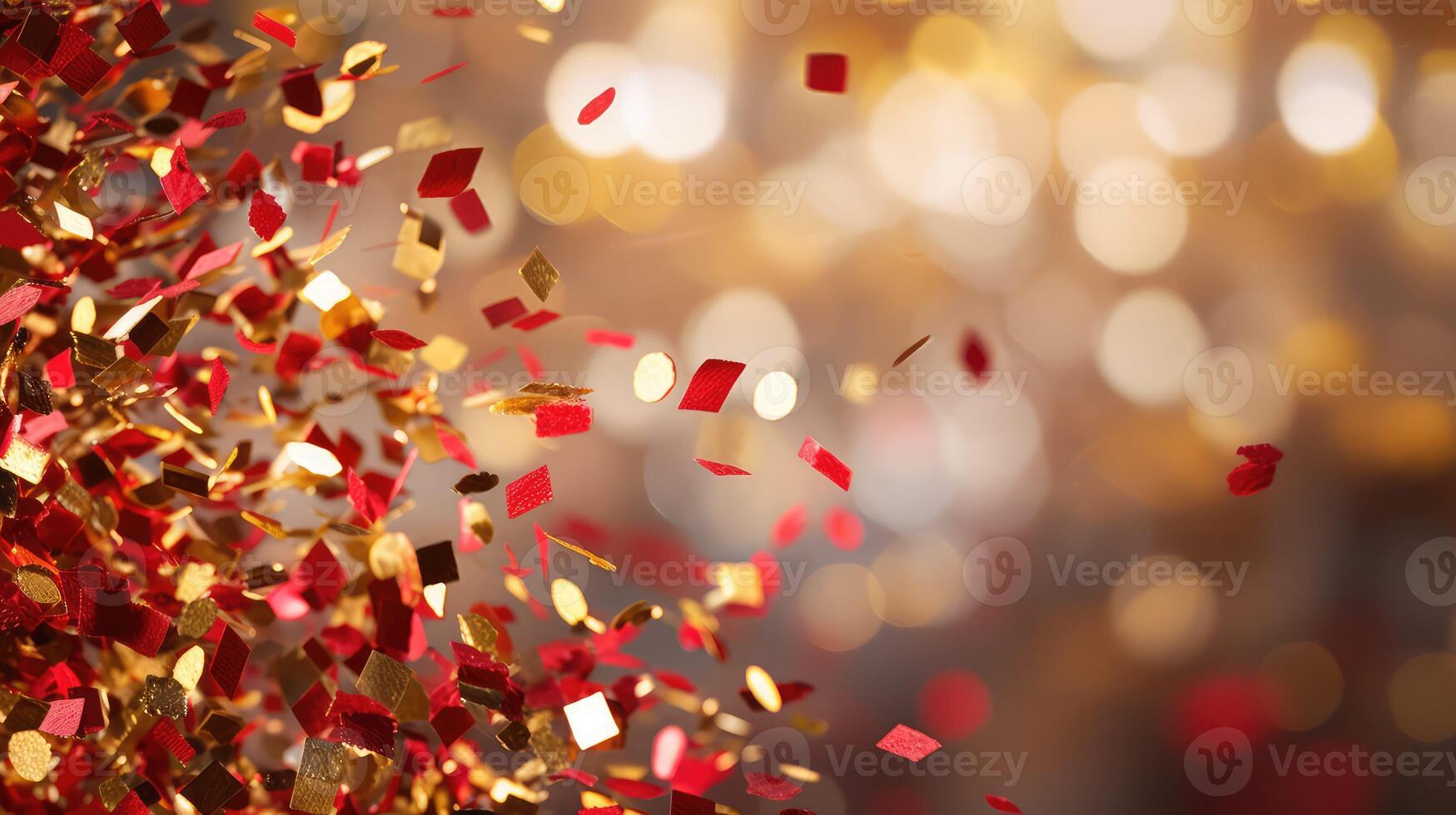 up red and gold confetti photo