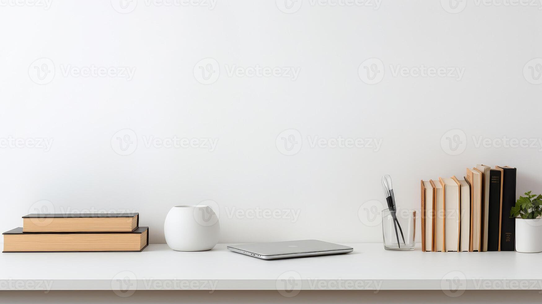 modern desk books photo
