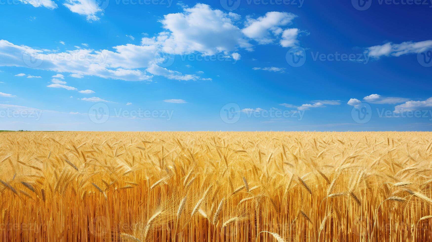 golden field with blue sky photo