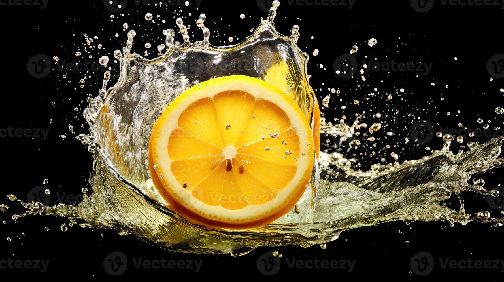 lemon sparkling water splash photo