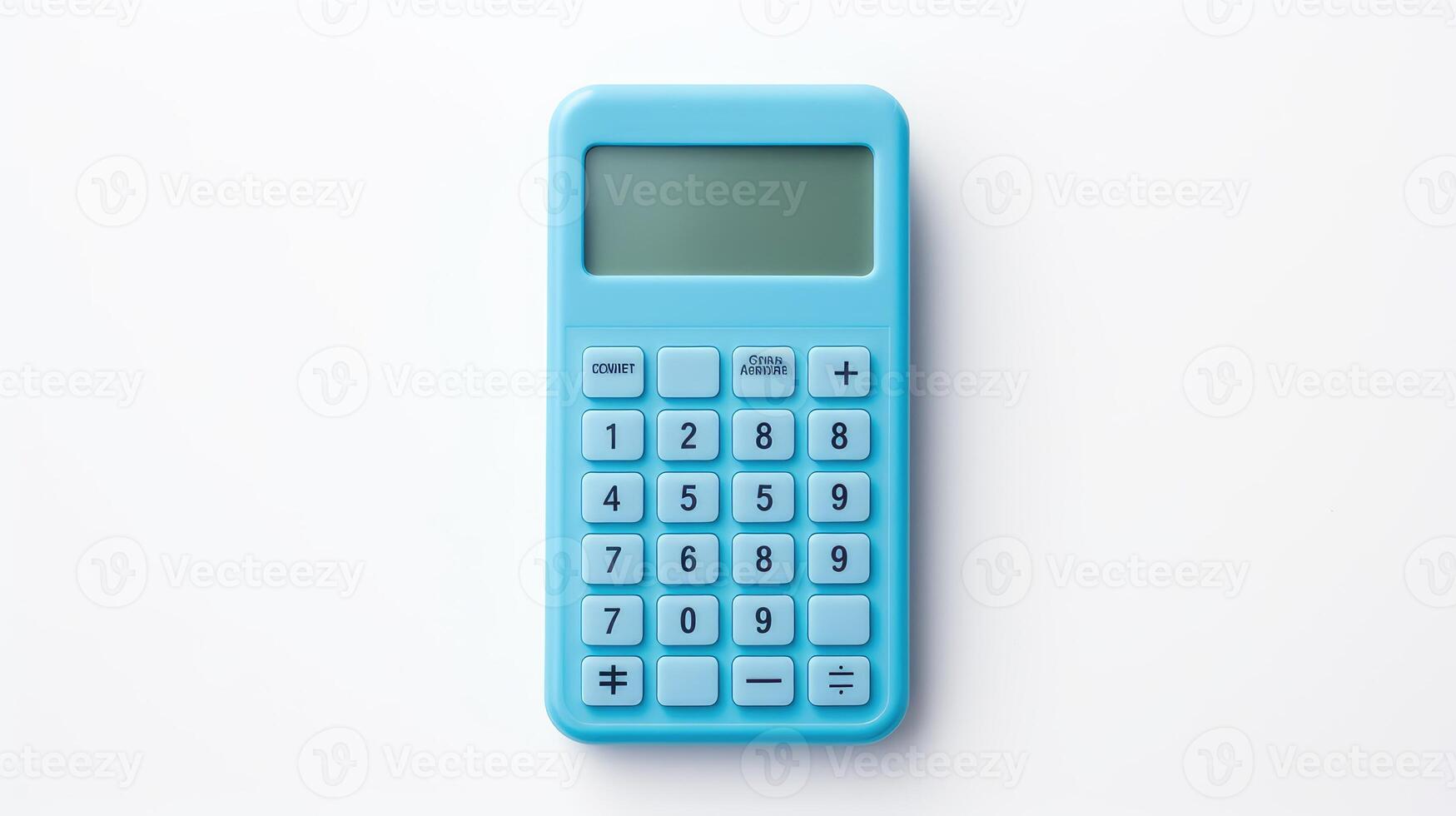 blue calculator white background photo