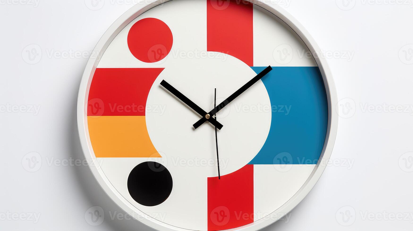 contemporary wall clock white background photo