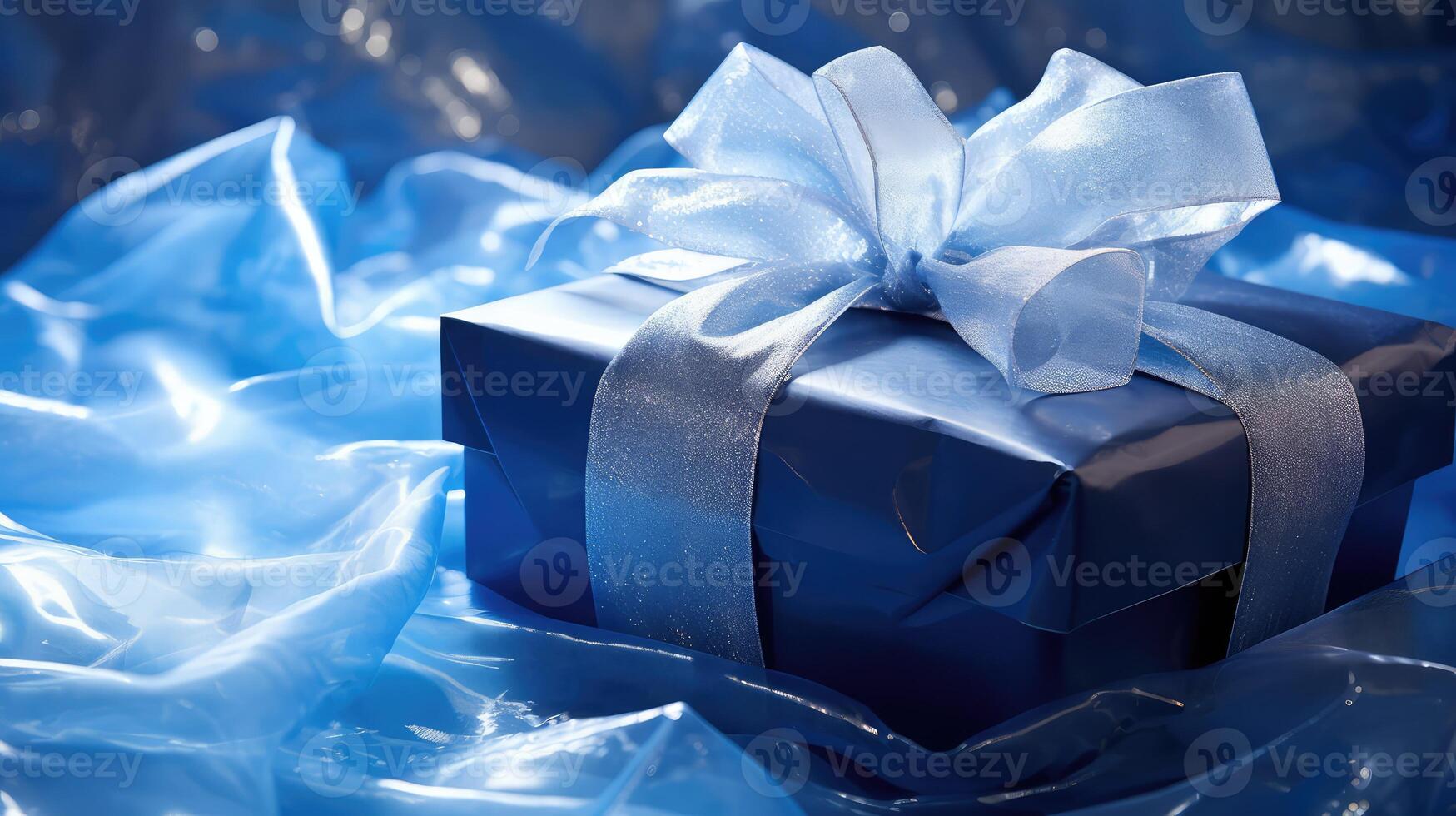 elegant blue tissue paper photo