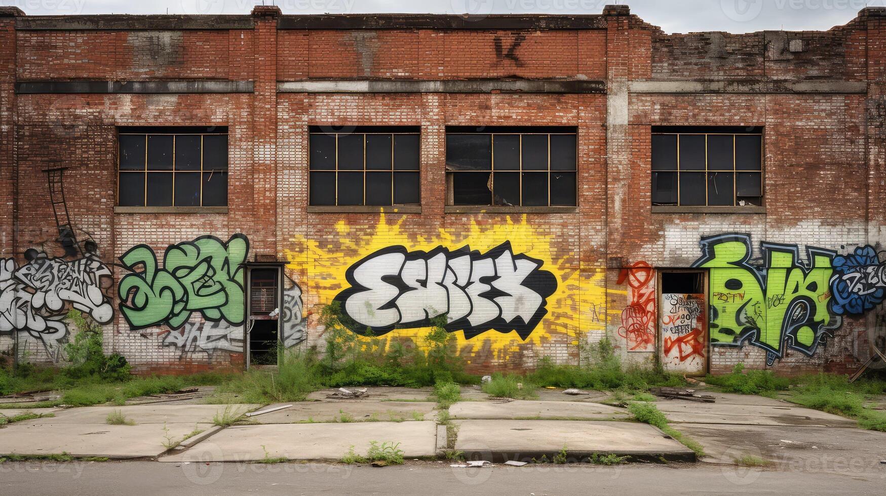 factory brick wall old photo