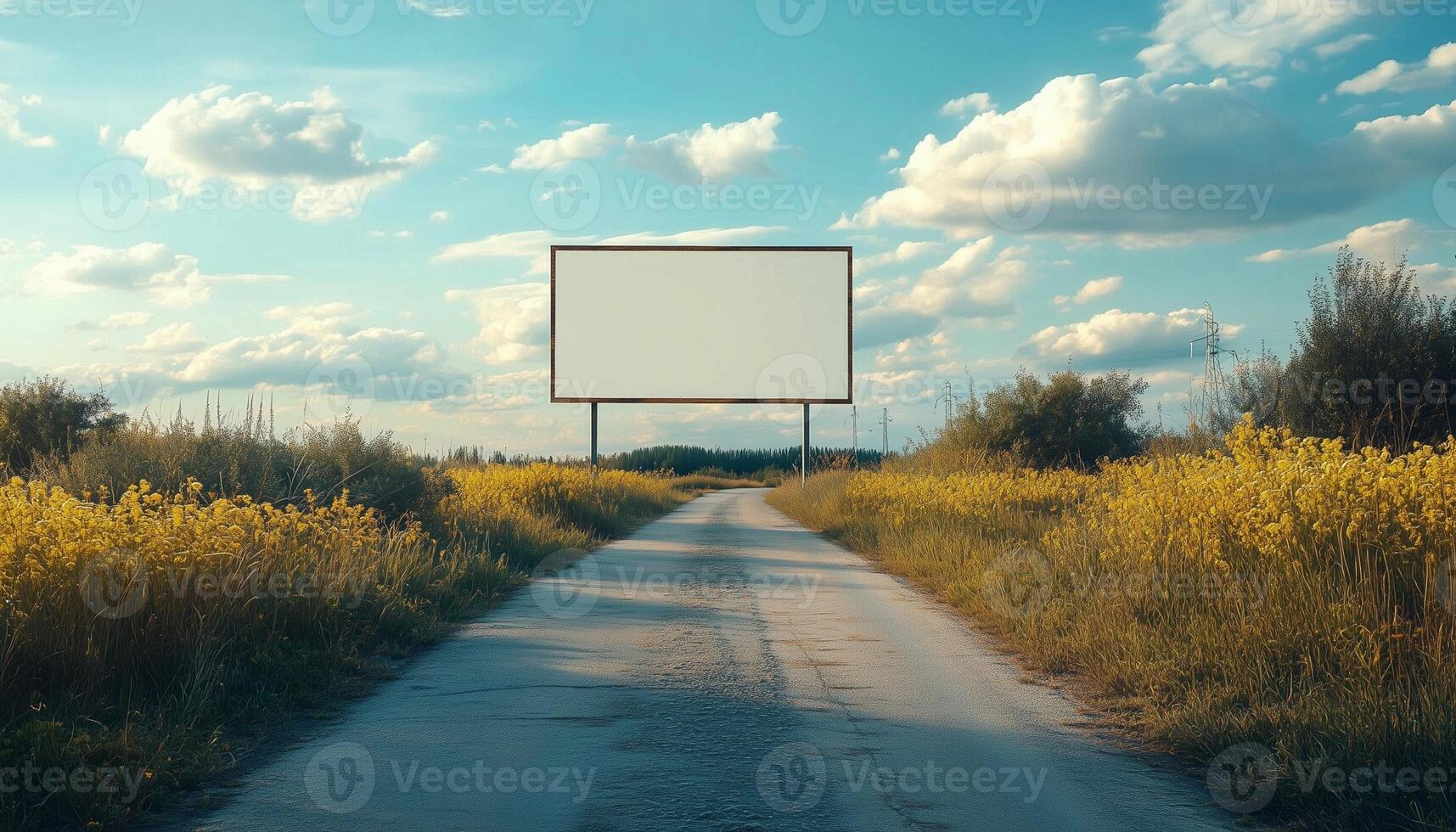 Blank billboard on the road photo
