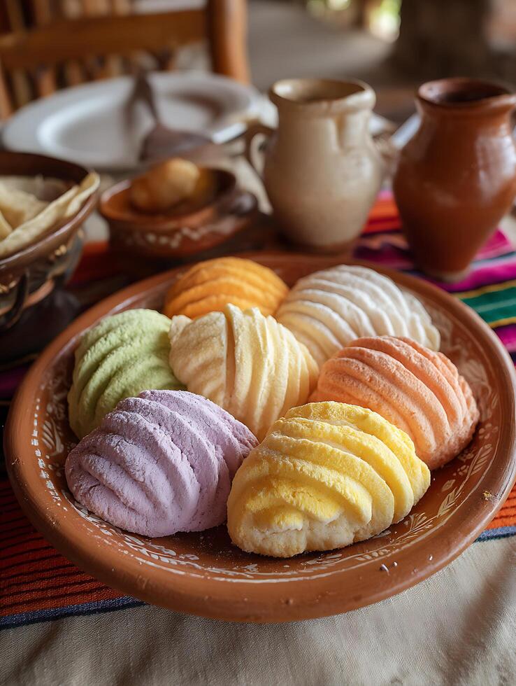 Colorful Mexican Piloncillo Sweets on Rustic Table Setting. photo