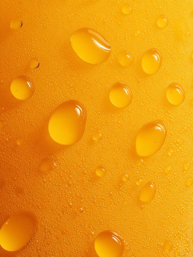 Abstract Background of Golden Water Droplets on a Textured Surface. photo