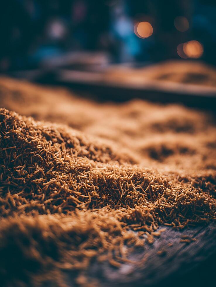 Close Up of a Pile of Crispy Fried Snack Food at a Market. photo