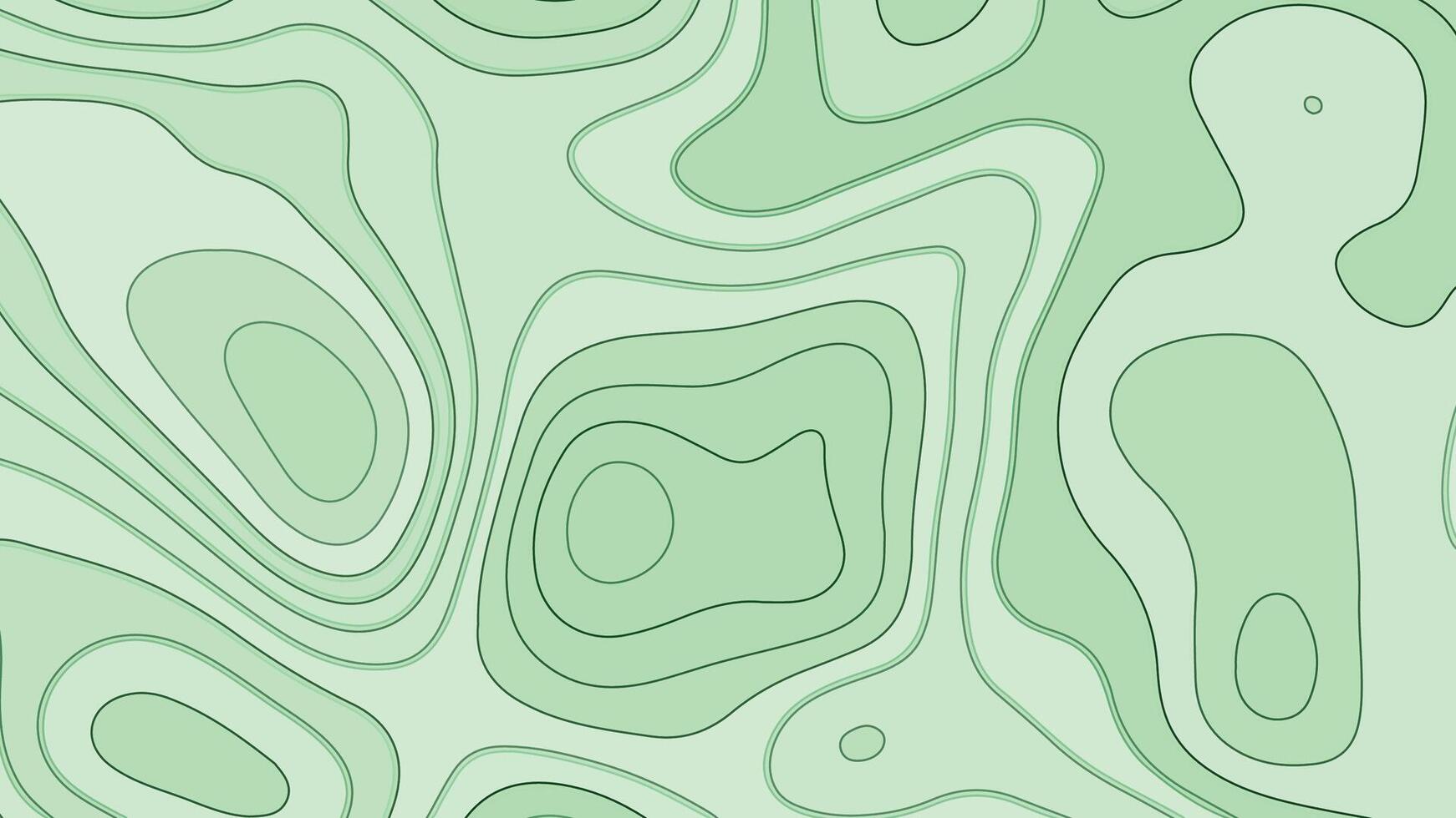 Green Topographic Map Background with Contour Lines. Abstract Elevation Pattern in Minimal Style vector