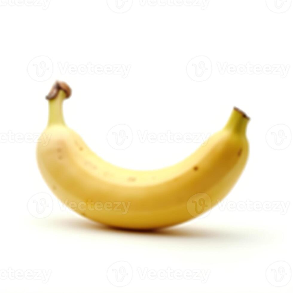 Single Yellow Banana Isolated on White Background for Healthy Eating photo